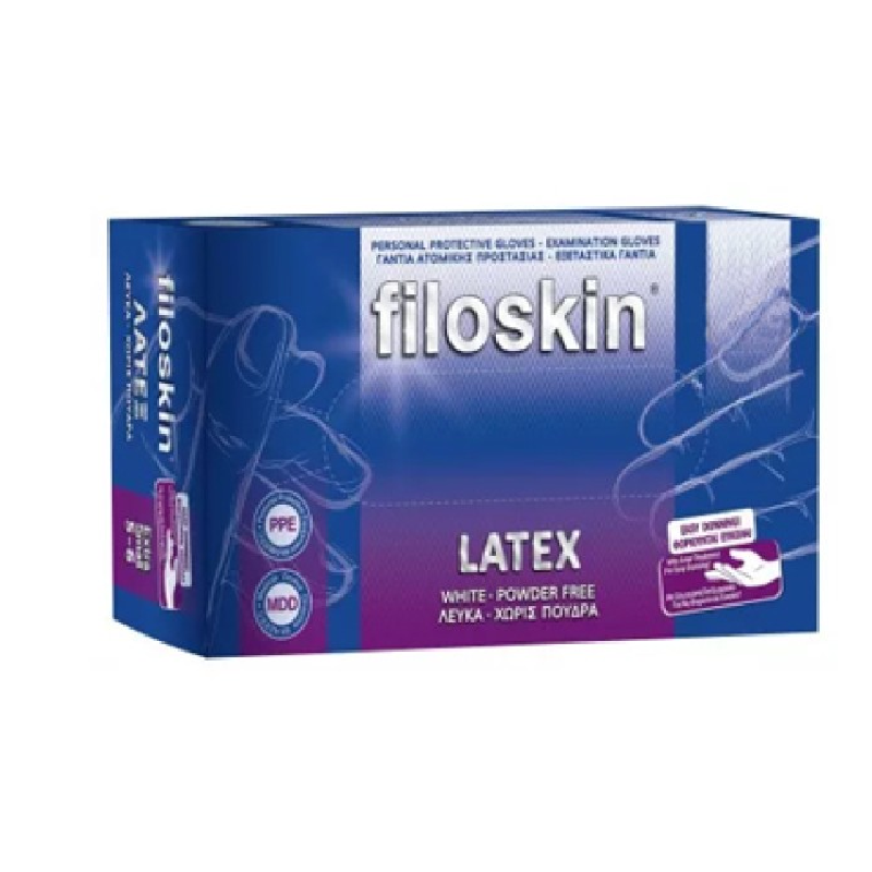 Γάντια Λάτεξ Filoskin Λευκά 5205690001442