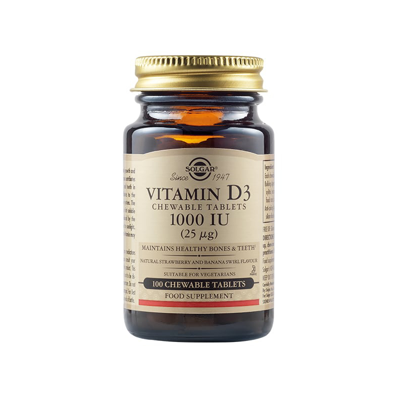 solgar vitamin D3 1000iu chewable tablets 033984549562