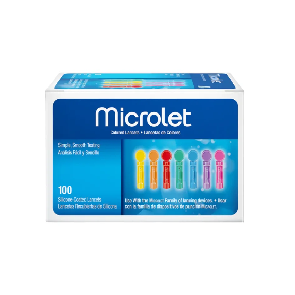 Microlet Χρωματιστοί Σκαρφιστήρες Επικαλυμμένοι με Σιλικόνη 100τμχ