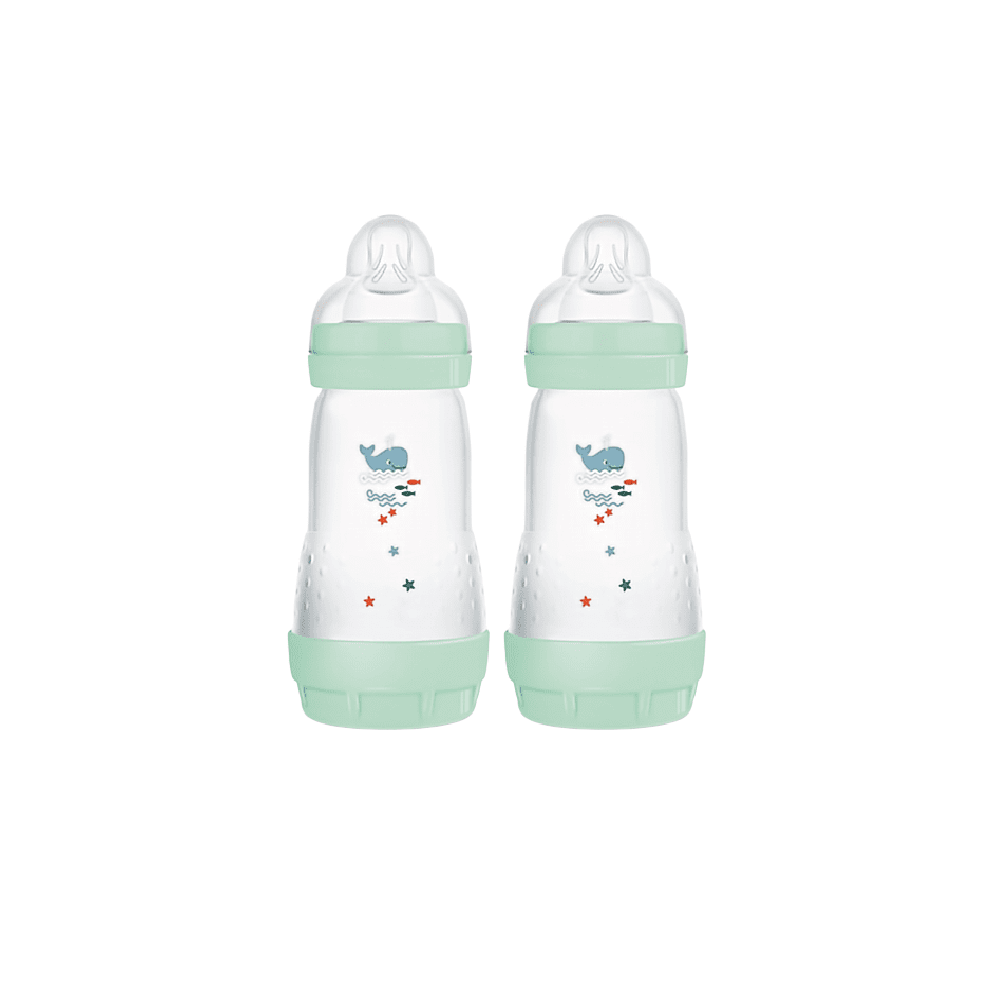 Mam Σετ Easy Start Anti-Colic Πλαστικά Μπιμπερό με Θηλή Σιλικόνης για 2+ μηνών Γαλάζιο 2X260ml